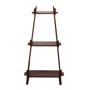 A Frame Acacia Wood 3 Tier Bookshelf