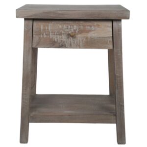 Amara Acacia Wood Side Table with Drawer