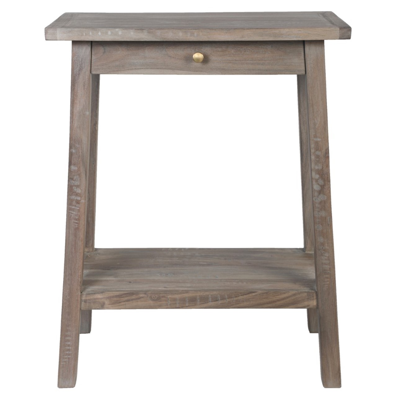 Amara Acacia Wood Side Table Tall with Drawer