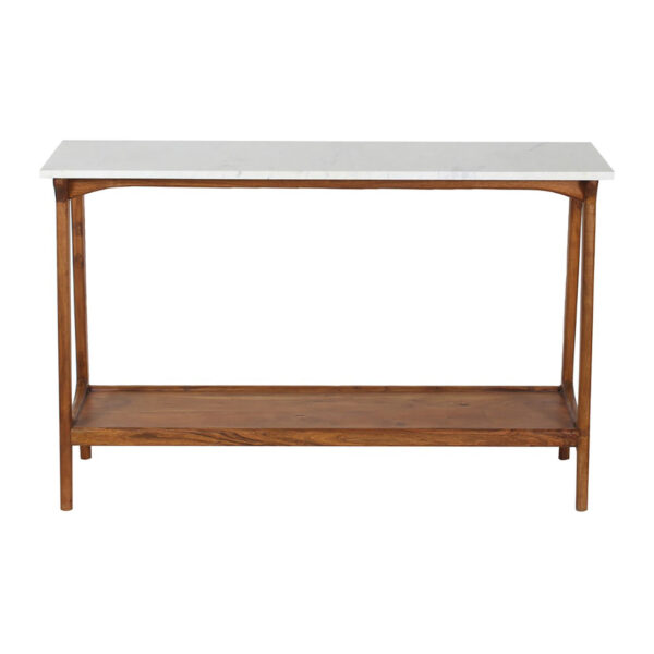 Aspen Acacia Wood Marble Top Console Table