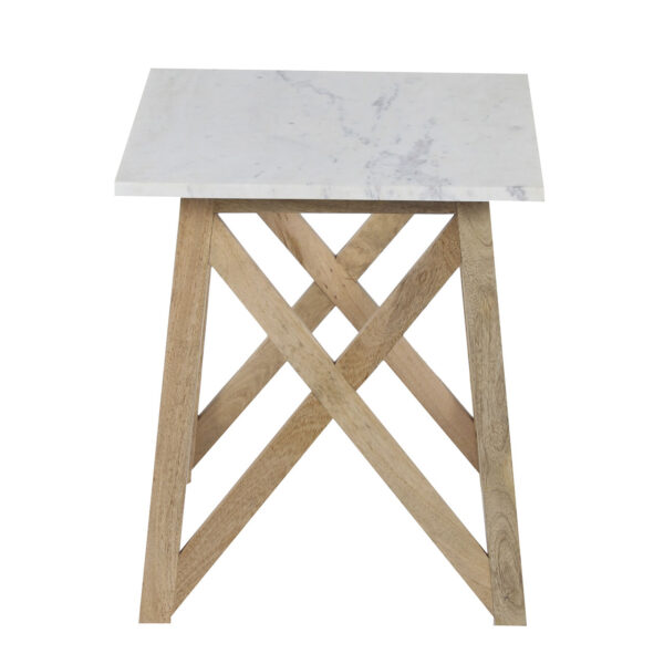 Antwerp Mango Wood Marble Top End Table