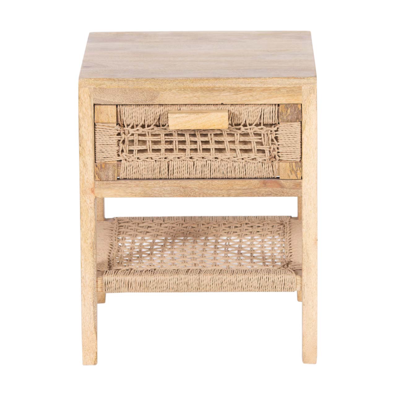 Aamani Mango Wood Danish Pepper Cord Nightstand