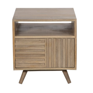 Alba Mango Wood Push Open 1 Drawer 1 Shelf Side Table