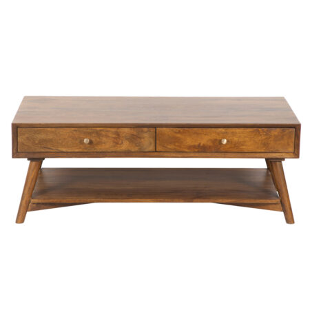 Albi Mango Wood Mid Century Coffee Table – Cognac