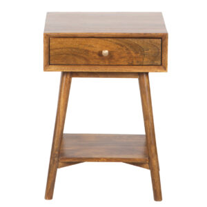 Albi Mango Wood Mid Century Side Table – Cognac