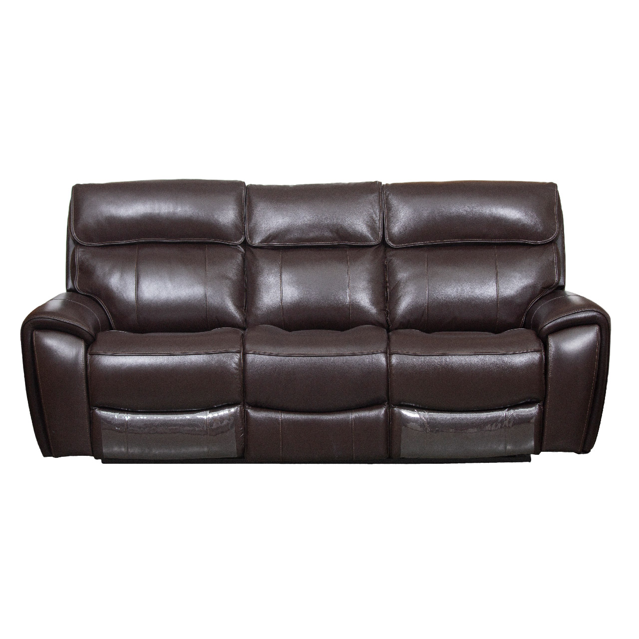 Monte Carlo Leather Reclining Sofa – Light Brown