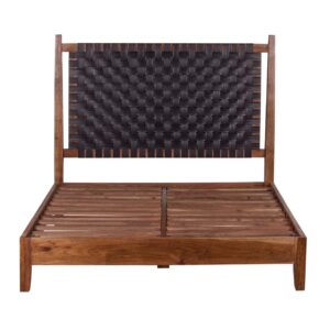 Alpena Acacia Wood Leather Headboard Queen Bed Mattress 60×80