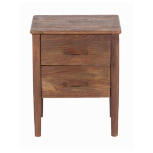 Anbu Acacia Sandblasted Walnut Bedside Table
