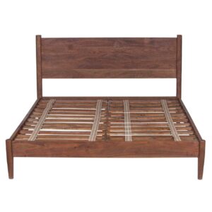 Anbu Acacia Veneer Queen Bed – Sandblasted Walnut
