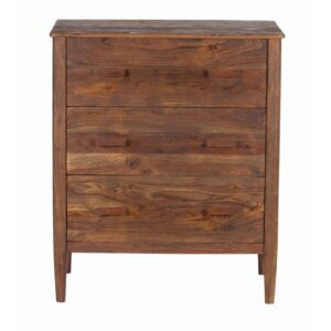 Anbu Acacia Wood Sandblasted Walnut 3 Drawer Chest of Drawers