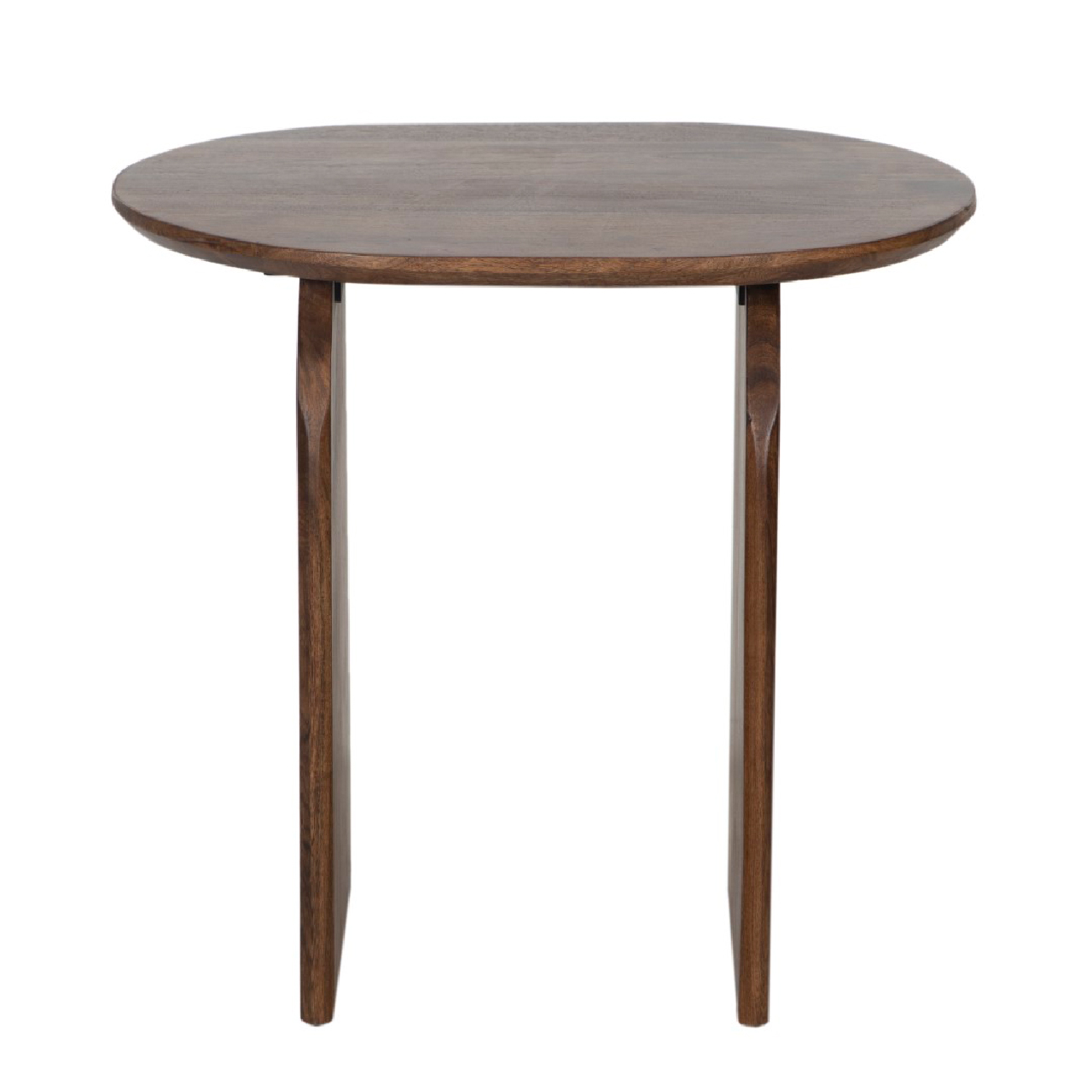 Arch Acacia Wood Oval Side Table