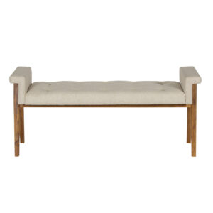 Arkela Acacia Wood with Fabric Upholstred Bench