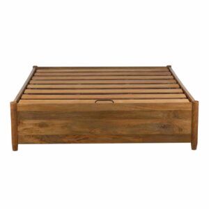 Avalon Mango Wood Platform King Bed Hydraulic Lift Up Top Storage