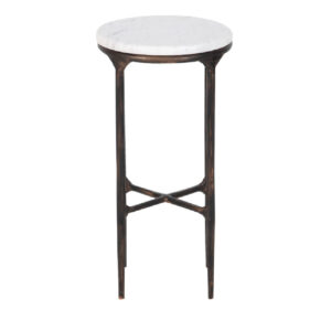 Aviva Hammered Metal Textured Round Martini Table