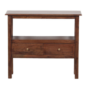 Bilbao Acacia Wood 2 Drawer Console Table – Washed Walnut