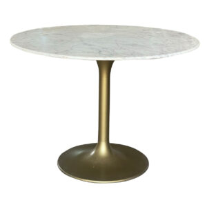 Bistro Tulip Marble Top Dining Table – Gold