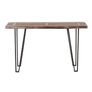 Banyan Acacia Wood Live Edge Console Table – Washed Walnut