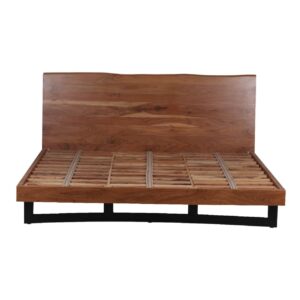 Bent Acacia Wood Metal King Bed