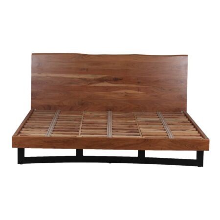 Bent Acacia Wood Metal King Bed