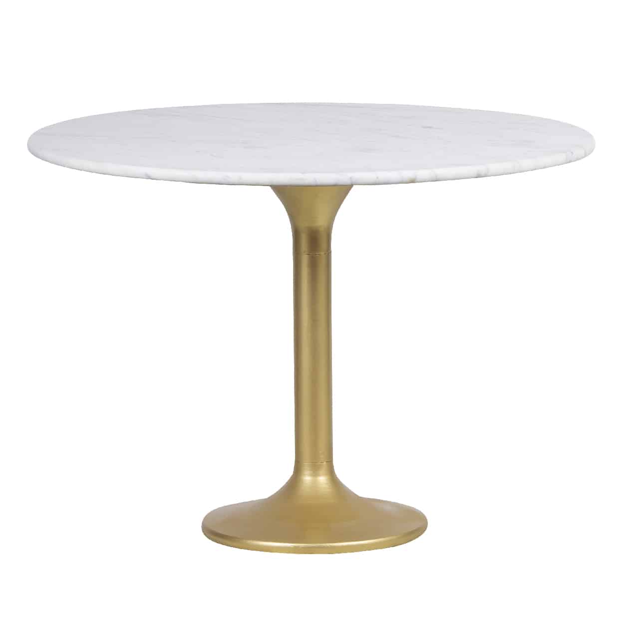 Bistro Marble Top Round Large Dining Table – Marble / Gold