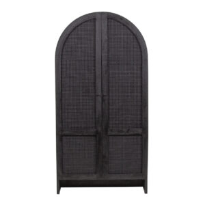 Burna Mango Wood Cane 2 Door Cabinet With Drawers