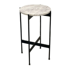 Chris Black Iron Banswara Marble End Table Small