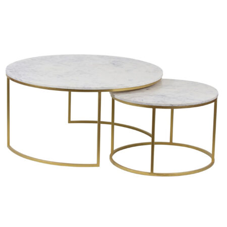 Capri Banswara Marble Coffee Table Gold Iron