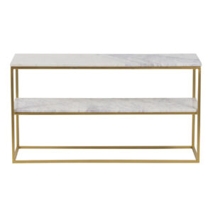 Capri Banswara Marble TV Console Table Gold Iron