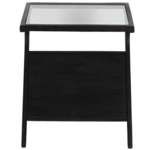 Canberra Acacia Wood Glass Top Side Table