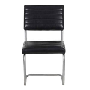 Carlos Leather and Iron Upholstered Dining Chair