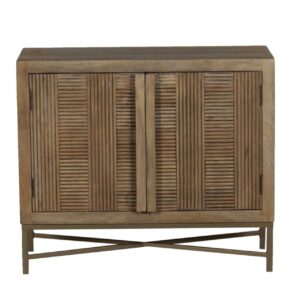 Carol Mango Wood Metal 2 Door Cabinet