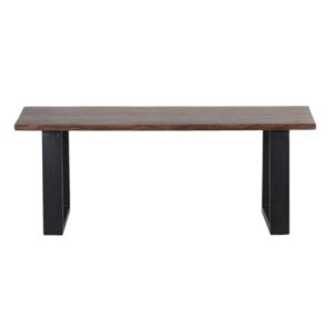Clovis Straight Edge Bench – Washed Walnut