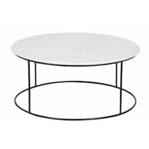 Dania White Marble Top Round Coffee Table