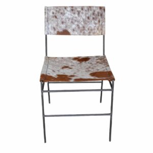 Dayle Leather Iron Dining Chair – Black / Brown / White