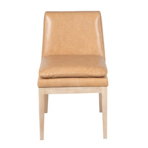 Delta Mango Wood Leather Dining Chair – Cream