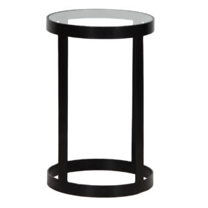 Diedmont Black Metal with Glass Top Martini Table