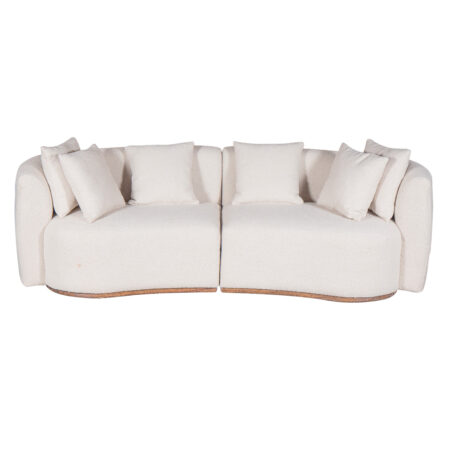 Dublin Fleece Fabric Sofa – White