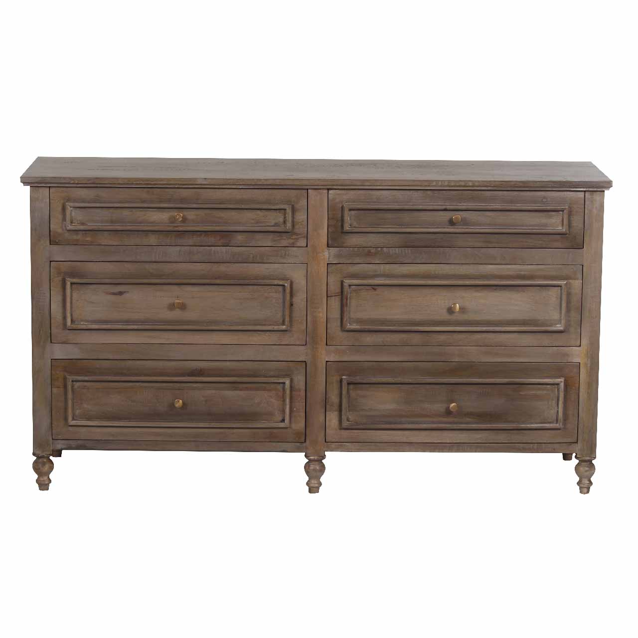 Florence Mango Wood 6 Drawer Dresser – Salvage Grey