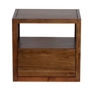 Folsom Acacia 1 Drawer Side Table Large – Charcoal