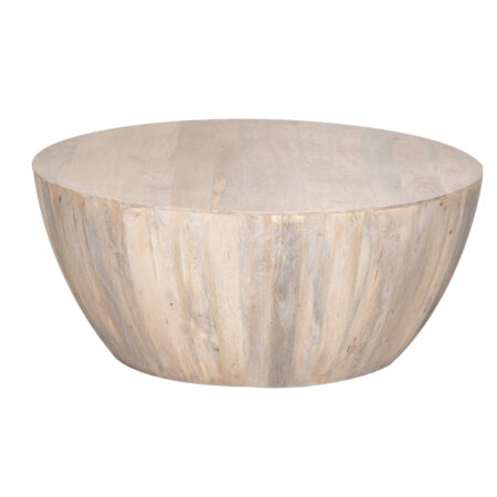 Hampton Mango Wood Round Coffee Table – Natural Oak
