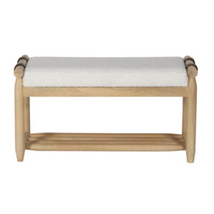 Hana Bench Mango Wood with Fabric Upholstered Seat