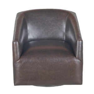 Havana Leather Armchair With Swivel – Black