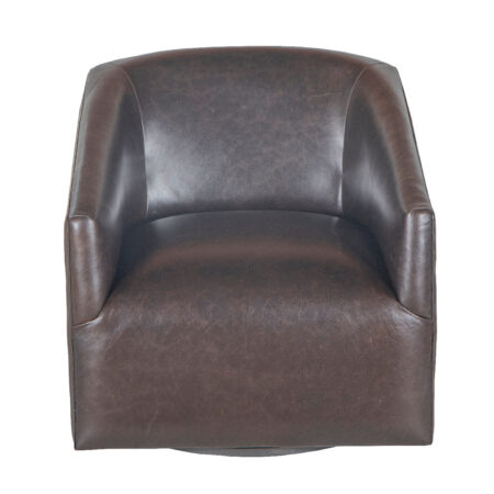 Havana Leather Armchair With Swivel – Black