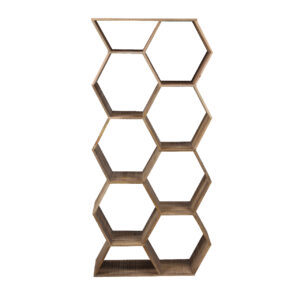 Hexagonal Mango Wood Bookshelf