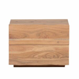 Jorden Acacia Wood 2 Drawer Bedside Table