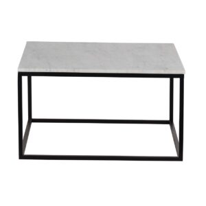 Keywest Marble Top Coffee Table Black Iron