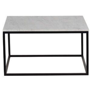 Keywest Marble Top Side Table – Black Iron