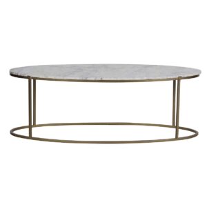 Keywest Oval Marble Coffee Table Gold Iron
