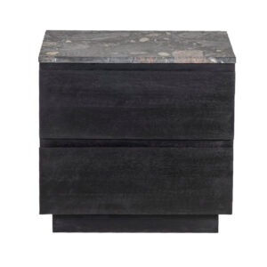 Laguna 2 Drawer Side Table With Sawar Marble