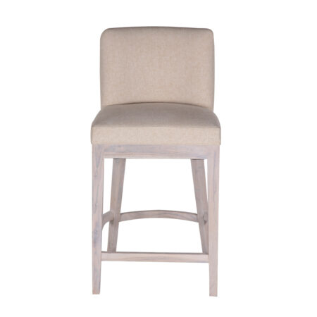 Layton Fabric and Oak Counter Stool – Beige / Natural